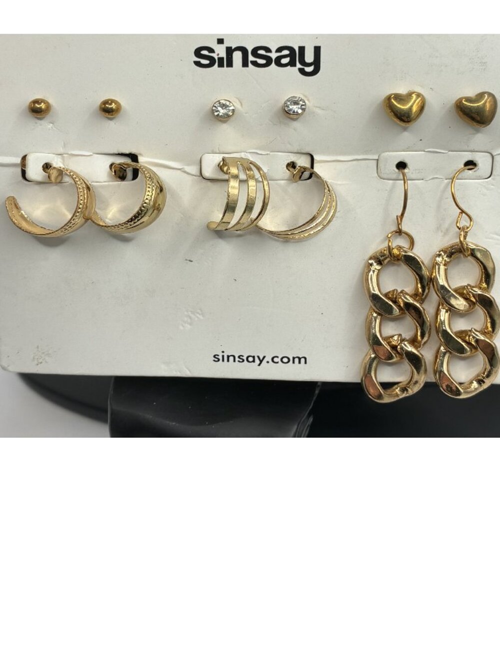 6-Pack Gold Earrings: Hearts, Hoops, Studs, Dangles, Diamonds